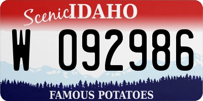 ID license plate W092986