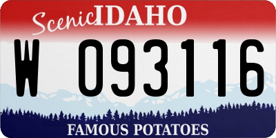 ID license plate W093116