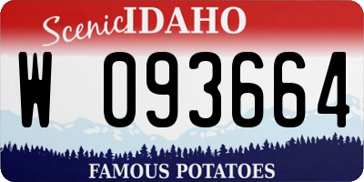 ID license plate W093664