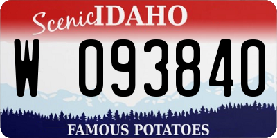 ID license plate W093840