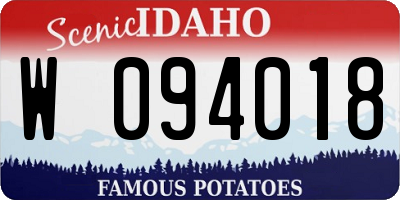 ID license plate W094018
