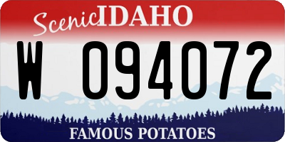 ID license plate W094072
