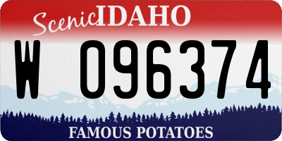 ID license plate W096374