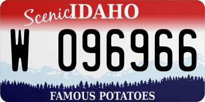 ID license plate W096966