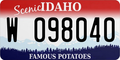 ID license plate W098040