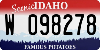 ID license plate W098278