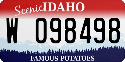 ID license plate W098498