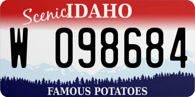 ID license plate W098684