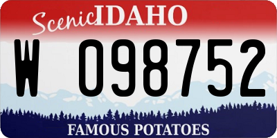 ID license plate W098752