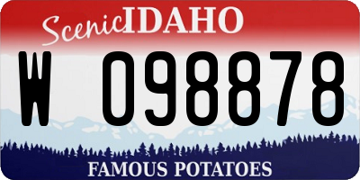 ID license plate W098878