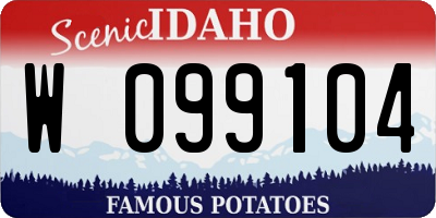 ID license plate W099104