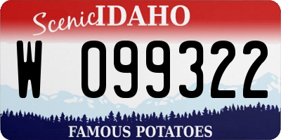 ID license plate W099322