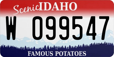 ID license plate W099547