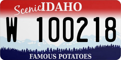 ID license plate W100218