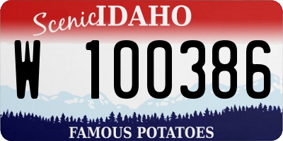 ID license plate W100386
