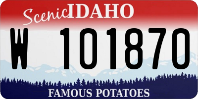 ID license plate W101870
