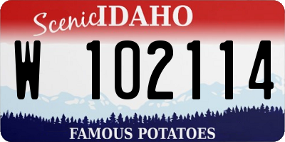 ID license plate W102114