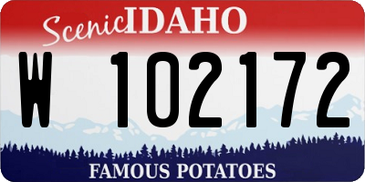ID license plate W102172