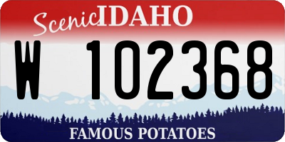 ID license plate W102368