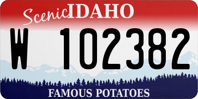 ID license plate W102382