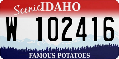 ID license plate W102416
