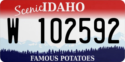 ID license plate W102592