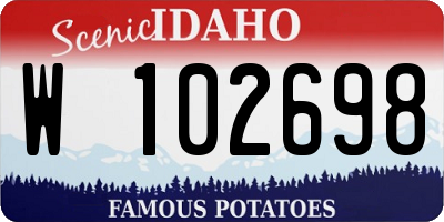 ID license plate W102698