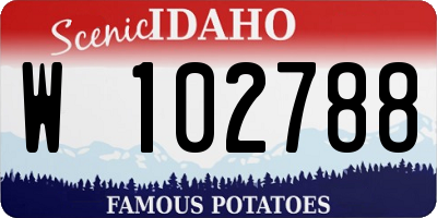 ID license plate W102788