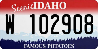 ID license plate W102908