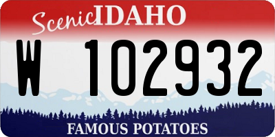 ID license plate W102932