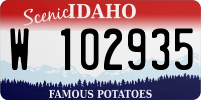 ID license plate W102935