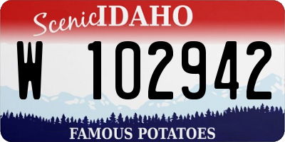 ID license plate W102942