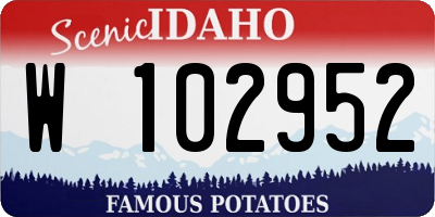 ID license plate W102952