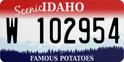ID license plate W102954