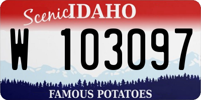ID license plate W103097