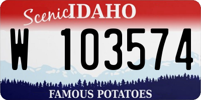 ID license plate W103574