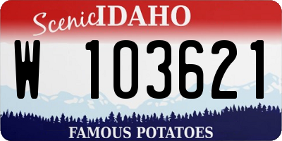 ID license plate W103621