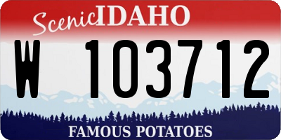 ID license plate W103712