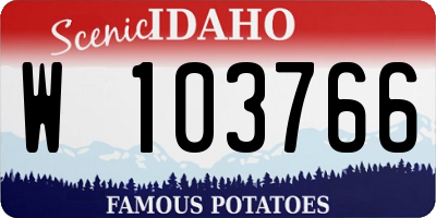 ID license plate W103766