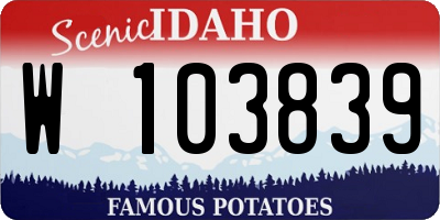 ID license plate W103839