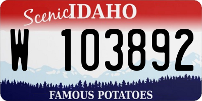 ID license plate W103892