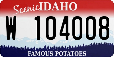 ID license plate W104008