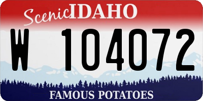 ID license plate W104072