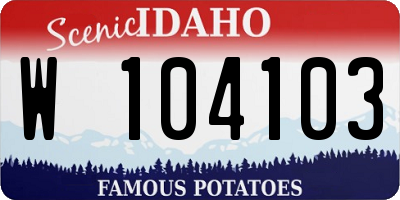 ID license plate W104103