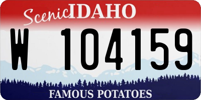 ID license plate W104159