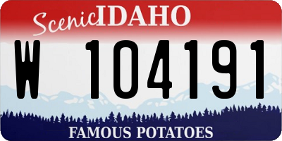 ID license plate W104191