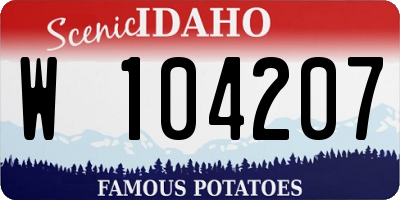 ID license plate W104207