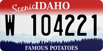 ID license plate W104221