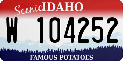 ID license plate W104252
