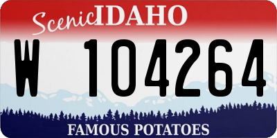 ID license plate W104264